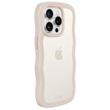 Holdit iPhone 15 Pro Wavy Cover - Light Beige / Transparent