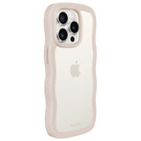 Holdit iPhone 15 Pro Max Wavy Cover - Light Beige / Transparent