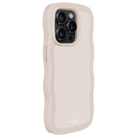 Holdit iPhone 15 Pro Wavy Cover - Light Beige