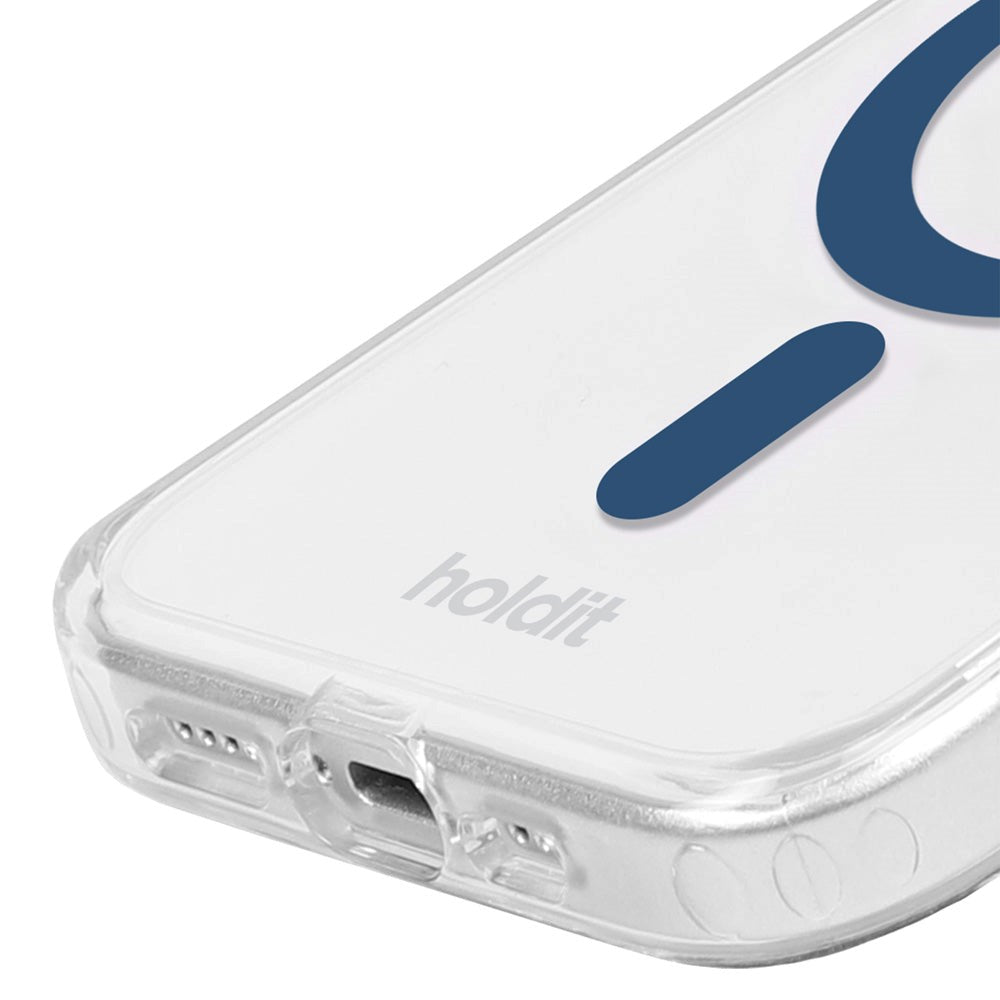 Holdit iPhone 15 / 14 / 13 MagSafe Cover - Transparent / Denim Blue