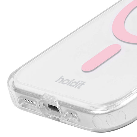 Holdit iPhone 15 Pro MagSafe Cover - Transparent / Pink