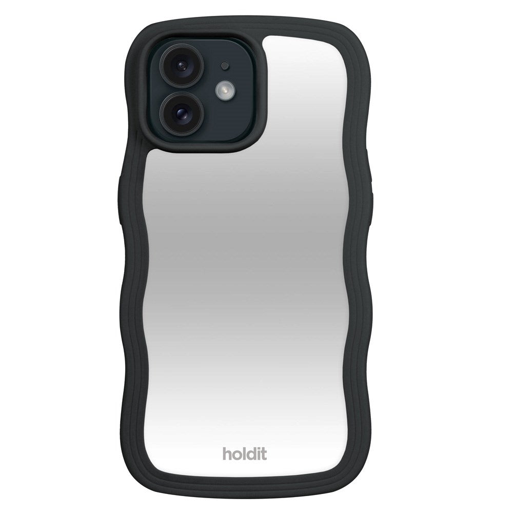 Holdit iPhone 12 / 12 Pro Wavy Cover - Black / Mirror