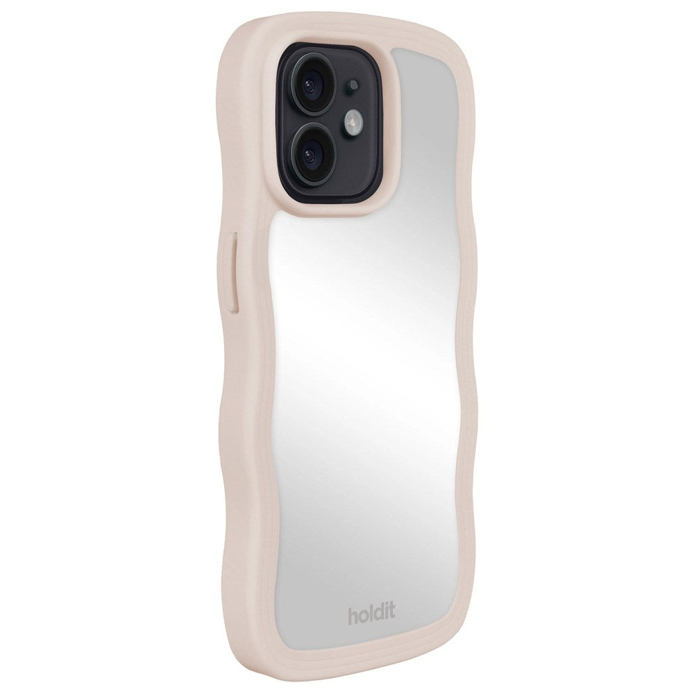 Holdit iPhone 12 / 12 Pro Wavy Cover - Light Beige / Mirror