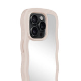 Holdit iPhone 15 Pro Max Wavy Cover - Light Beige / Mirror