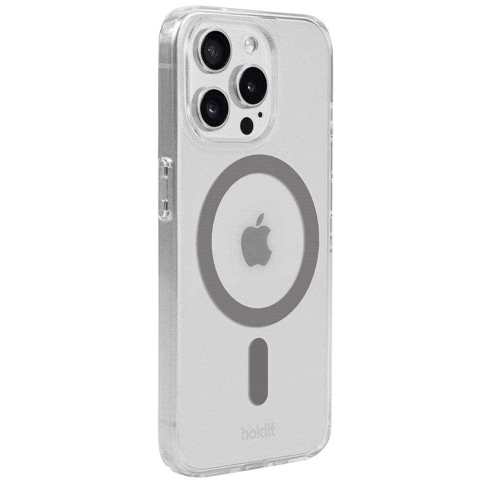 Holdit iPhone 15 Pro MagSafe Cover - Transparent / Space Grey