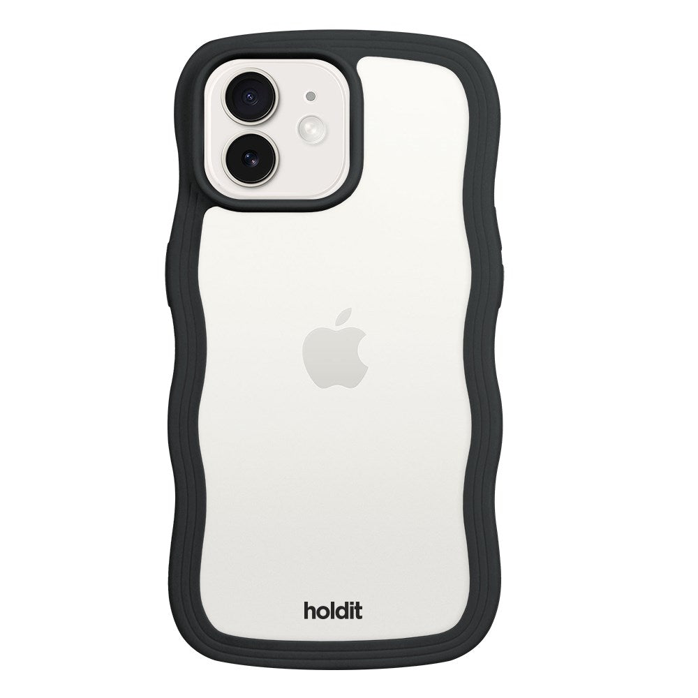 Holdit iPhone 12 / 12 Pro Wavy Cover - Black  / Transparent