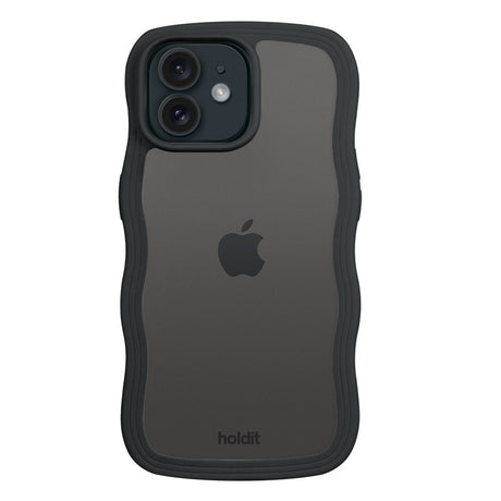 Holdit iPhone 12 / 12 Pro Wavy Cover - Black  / Transparent