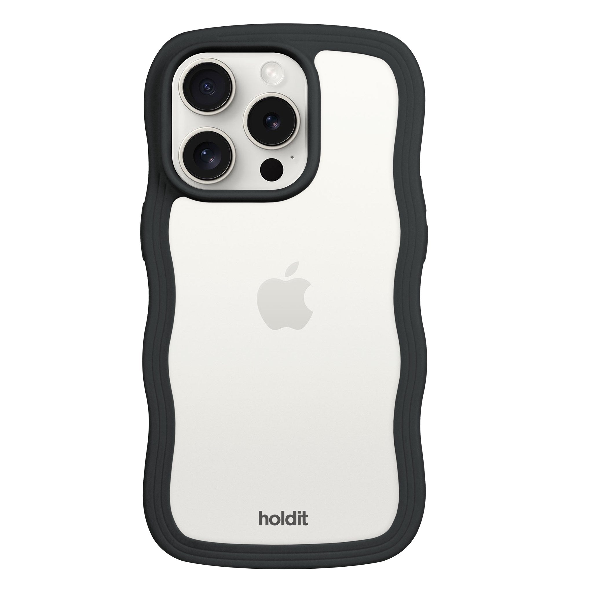 Holdit iPhone 15 Pro Max Wavy Cover - Black / Transparent