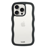 Holdit iPhone 14 Pro Max Wavy Cover - Black / Transparent