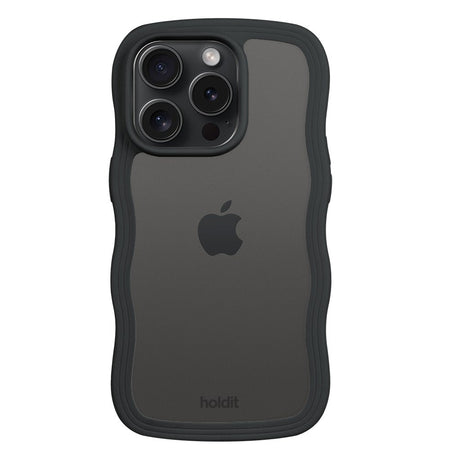 Holdit iPhone 14 Pro Wavy Cover - Black  / Transparent