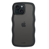 Holdit iPhone 15 / 14 / 13 Wavy Cover - Black / Transparent