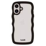 Holdit iPhone 16 Wavy Cover - Sort / Transparent