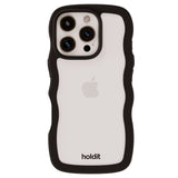 Holdit iPhone 16 Pro Wavy Cover - Sort / Transparent