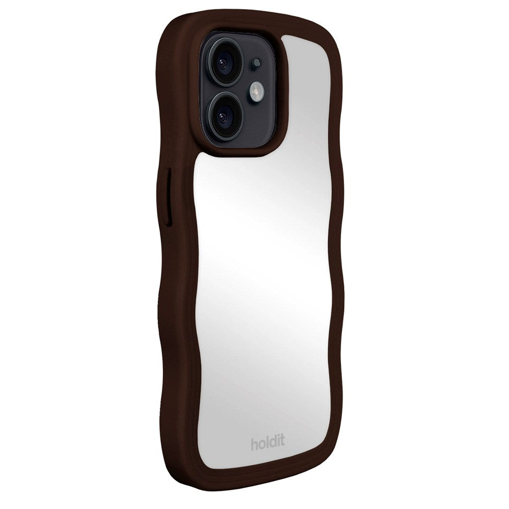 Holdit iPhone 12 / 12 Pro Wavy Cover - Chocolate / Mirror