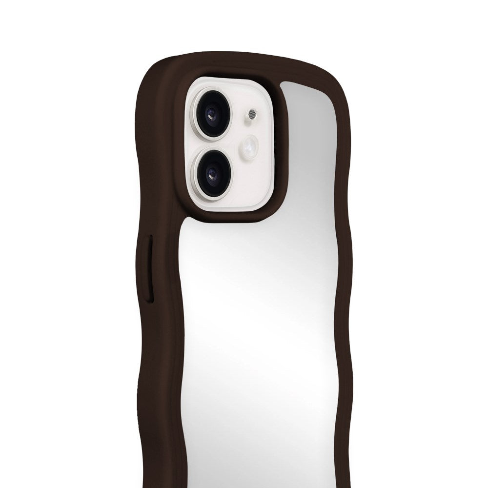 Holdit iPhone 15 / 14 / 13 Wavy Cover - Chocolate  / Mirror