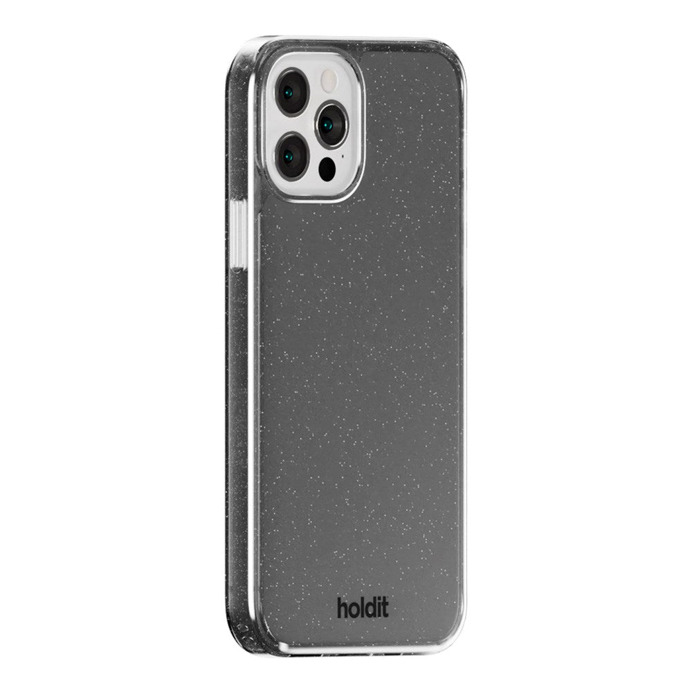 iPhone 12 / 12 Pro Holdit Glitter Mobil Cover - Sort