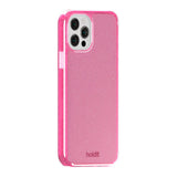 iPhone 12 / 12 Pro Holdit Glitter Mobil Cover - Lyserød