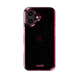 iPhone 16 Holdit Glitter Mobil Cover - Lyserød