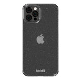 iPhone 12 / 12 Pro Holdit Glitter Mobil Cover - Hvid