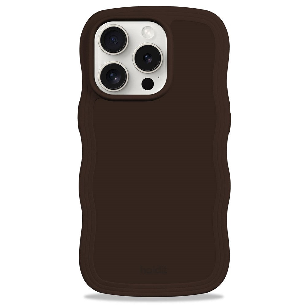 Holdit iPhone 15 Pro Wavy Cover - Chocolate