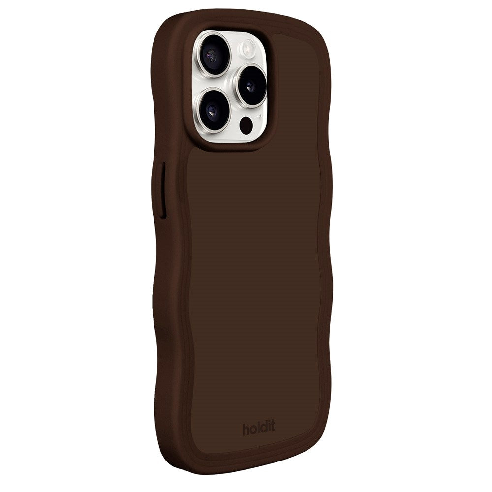 Holdit iPhone 15 Pro Wavy Cover - Chocolate