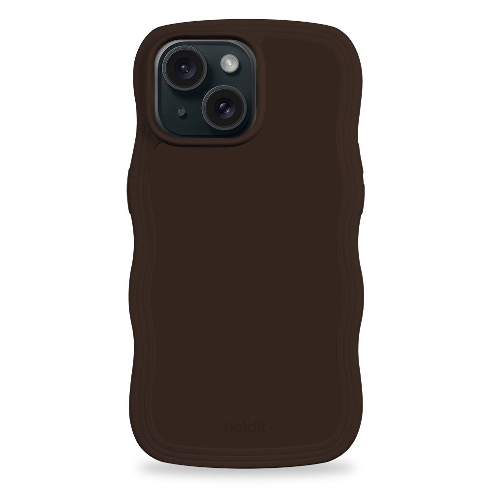 Holdit iPhone 15 / 14 / 13 Wavy Cover - Chocolate