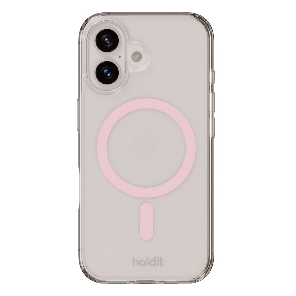 Holdit iPhone 16 MagSafe Cover - Transparent / Pink