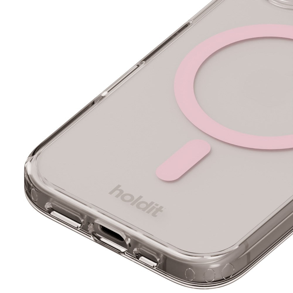 Holdit iPhone 16 MagSafe Cover - Transparent / Pink