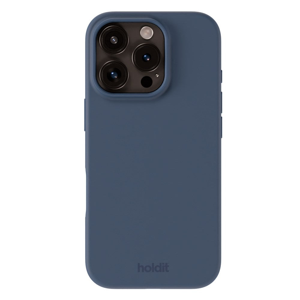 Holdit iPhone 16 Pro Soft Touch Silikone Cover - Pacific Blue