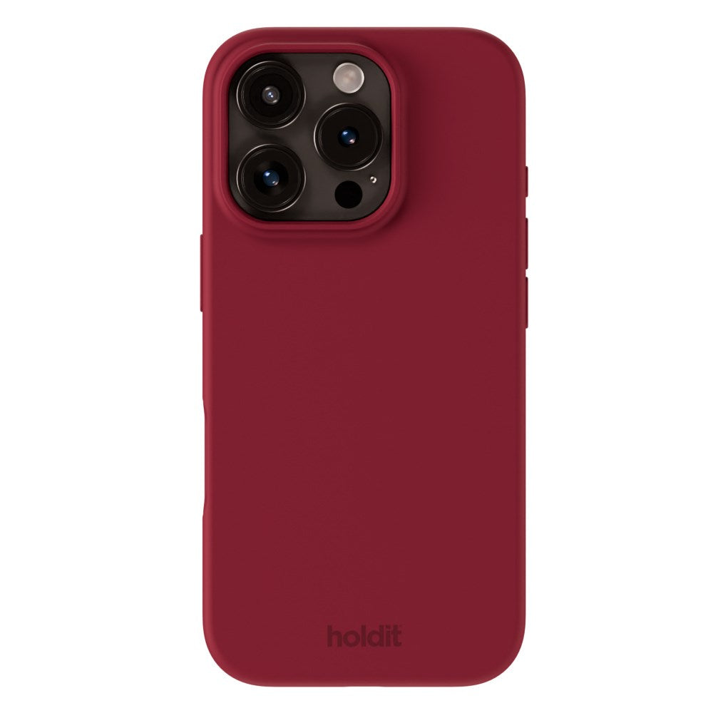 Holdit iPhone 16 Pro Soft Touch Silikone Cover - Red Velvet