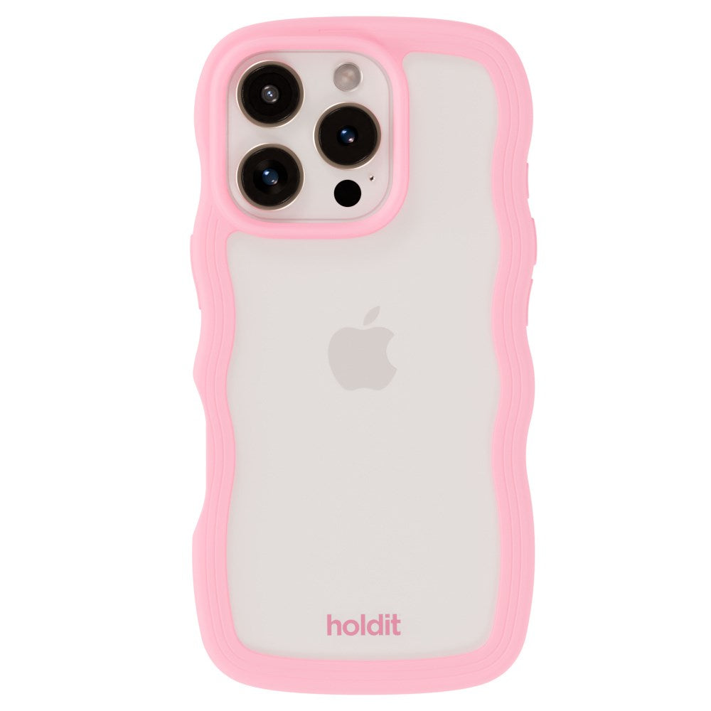 Holdit iPhone 16 Pro Wavy Cover - Pink / Transparent