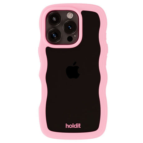 Holdit iPhone 16 Pro Max Wavy Cover - Pink / Transparent