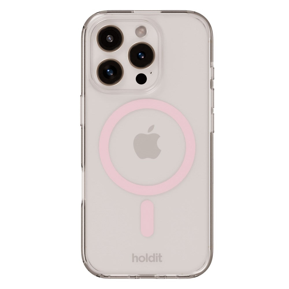 Holdit iPhone 16 Pro Max MagSafe Cover - Transparent / Pink