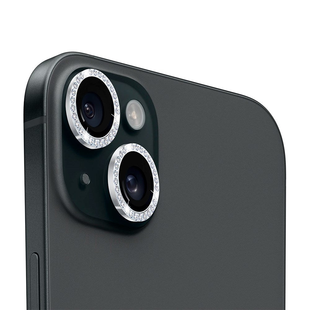 iPhone 14 / 14 Plus Holdit Kamerabeskyttelse - Glitter / Sølv