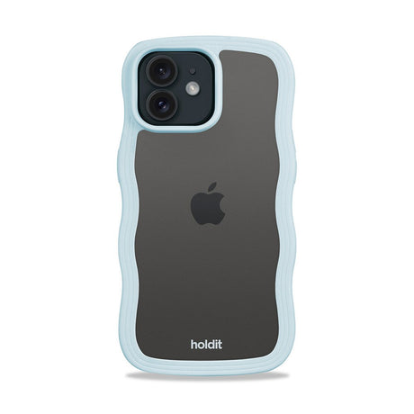 Holdit iPhone 12 / 12 Pro Wavy Cover - Mineral Blue / Transparent