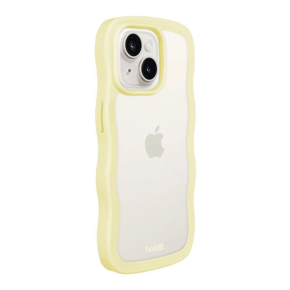 Holdit iPhone 15 / 14 / 13 Wavy Cover - Lemonade / Transparent
