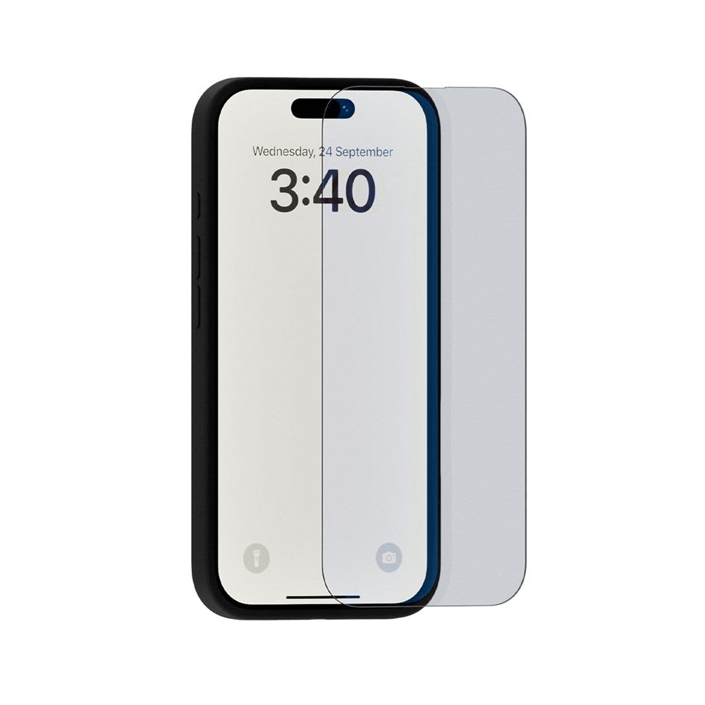 iPhone 16 / 15 / 15 Pro Holdit Hærdet Glas Skærmbeskyttelsesglas - Case Friendly - Gennemsigtig