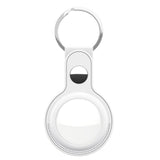 KeyBudz AirTag Nøglering - Snap Ring - 2 Pack - Imiteret Læder - Hvid