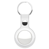 KeyBudz AirTag Nøglering - Snap Ring - 2 Pack - Imiteret Læder - Hvid