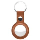 KeyBudz AirTag Nøglering - Snap Ring - 1 Pack - Imiteret Læder - Brun