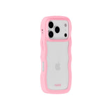 iPhone 17 Pro Holdit Wavy Cover - Pink / Transparent