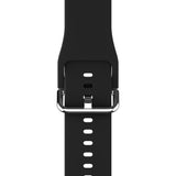 Apple Watch (38/40/SE/41/42mm) Holdit Silikone Rem m. Spændelukning - Black