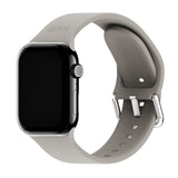 Apple Watch (42/44/SE/45/46/49mm) Holdit Silikone Rem m. Spændelukning - Taupe
