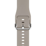 Apple Watch (42/44/SE/45/46/49mm) Holdit Silikone Rem m. Spændelukning - Taupe
