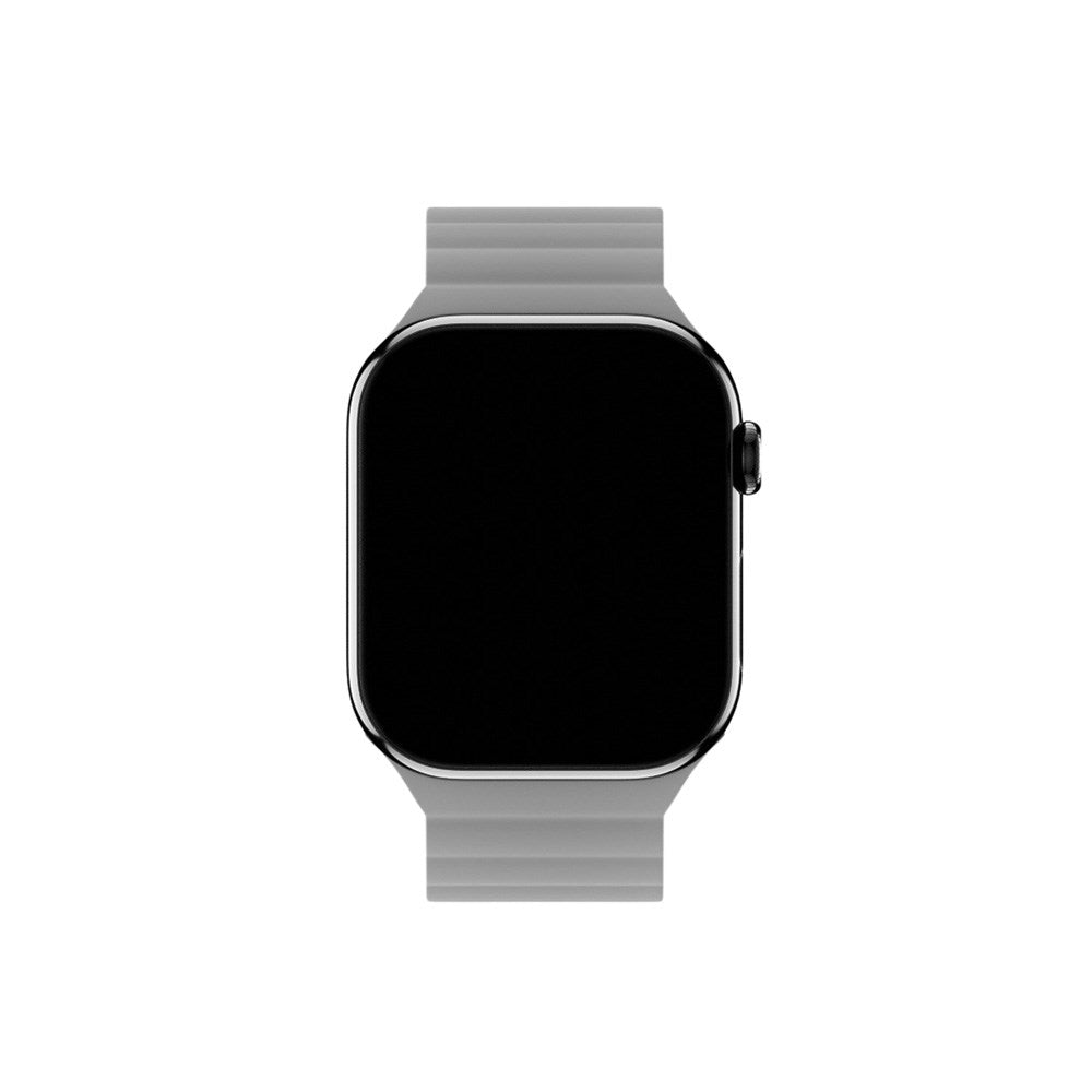 Apple Watch (38/40/SE/41/42mm) Holdit Silikone Rem m. Magnetlukning - Sort / Grå