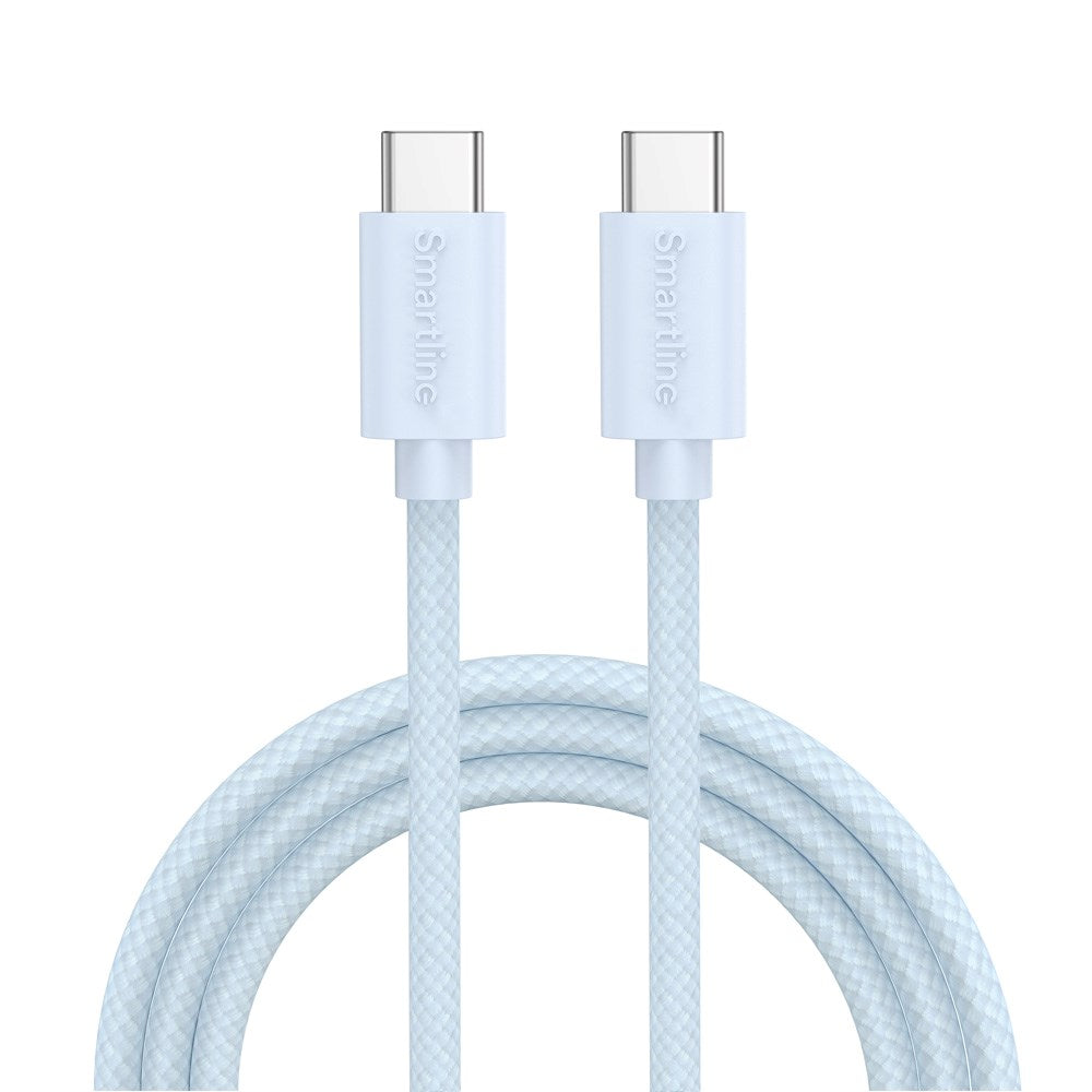 Smartline (60W) USB-C til USB-C Ladekabel - 2 Meter - Lyseblå