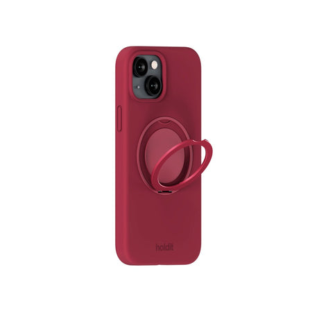 iPhone 16e / 15 Holdit Silikone Stand Cover - Red Velvet