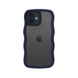 iPhone 12 / 12 Pro Holdit Wavy Cover - Midnight Blue / Transparent