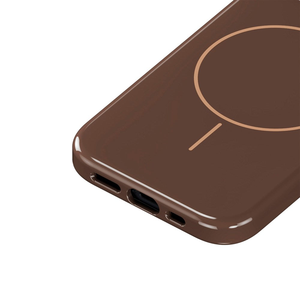 iPhone 16e / 15 / 14 / 13 Holdit Mono Case - MagSafe Kompatibel - Chocolate / Beige