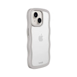 iPhone 17e / 16e / 15 / 14 / 13 Holdit Wavy Cover - Wool Grey / Transparent